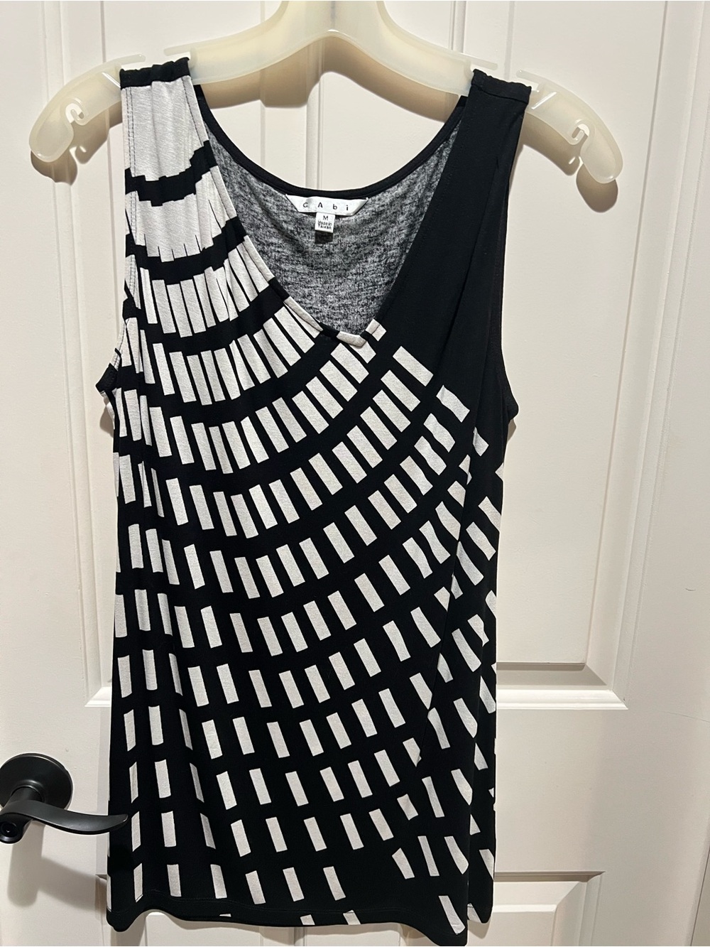 CAbi Black and White Geometric Print Camisole